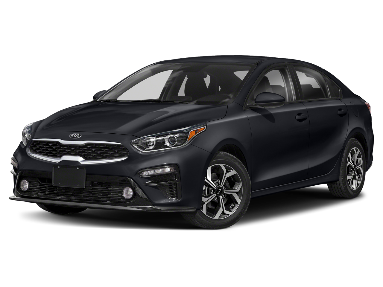 2020 Kia Forte LXS in Aurora Black — front three-quarter view