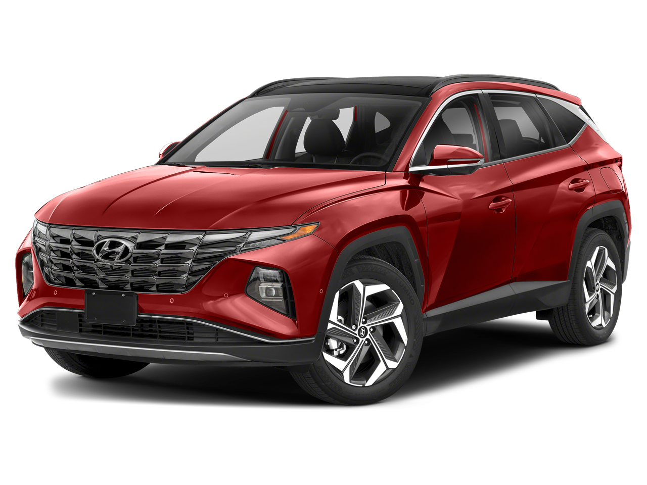 2023 Hyundai TUCSON Limited in Calypso Red — front three-quarter view