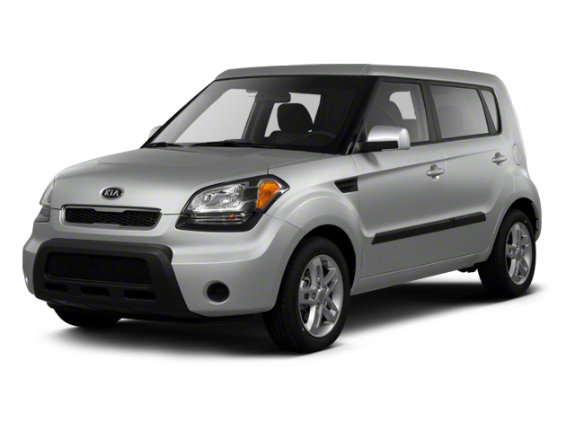 2011 Kia Soul + in Bright Silver — front three-quarter view