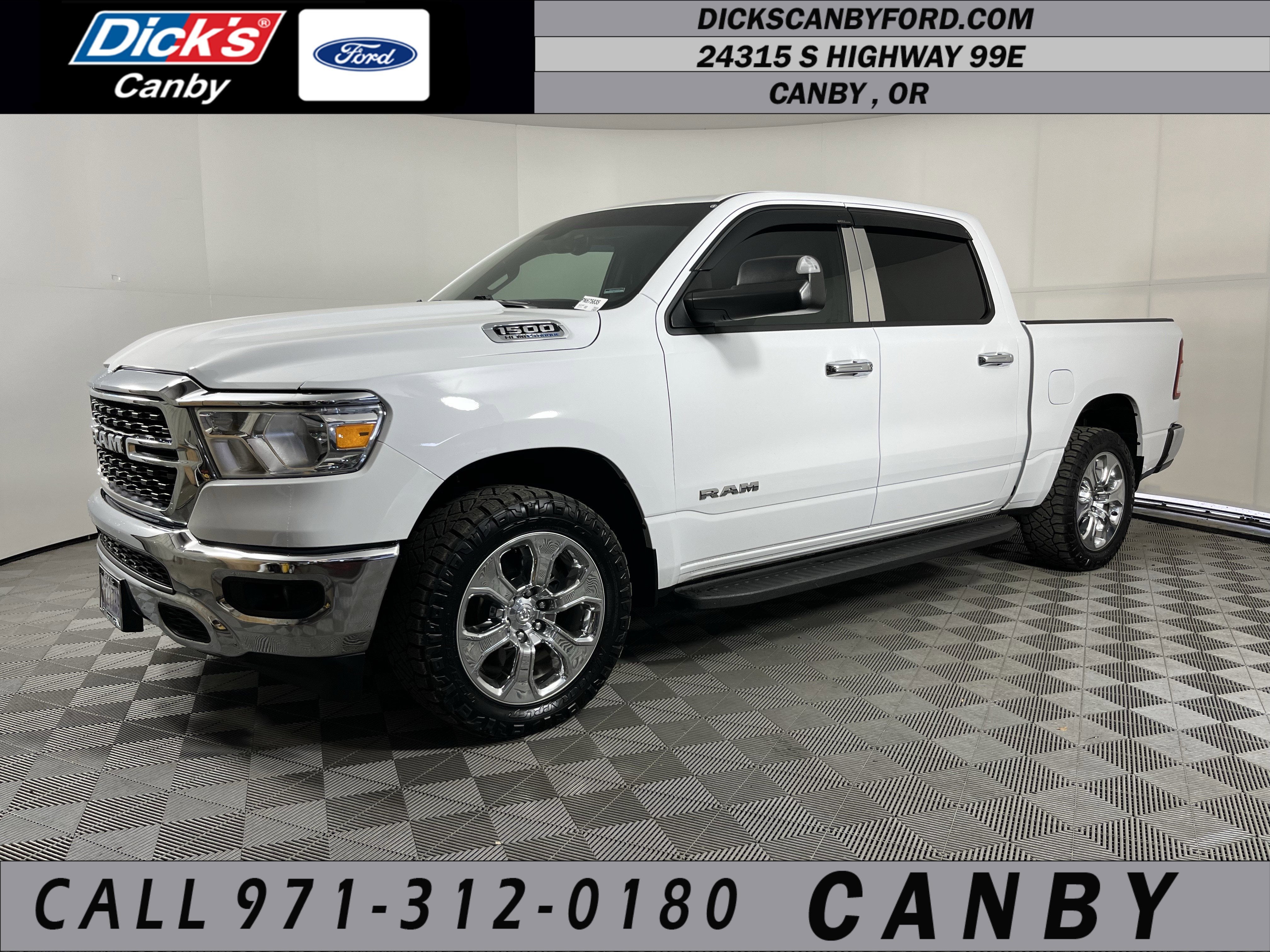 2023 RAM 1500 Big Horn in Bright White Clearcoat — front three-quarter view