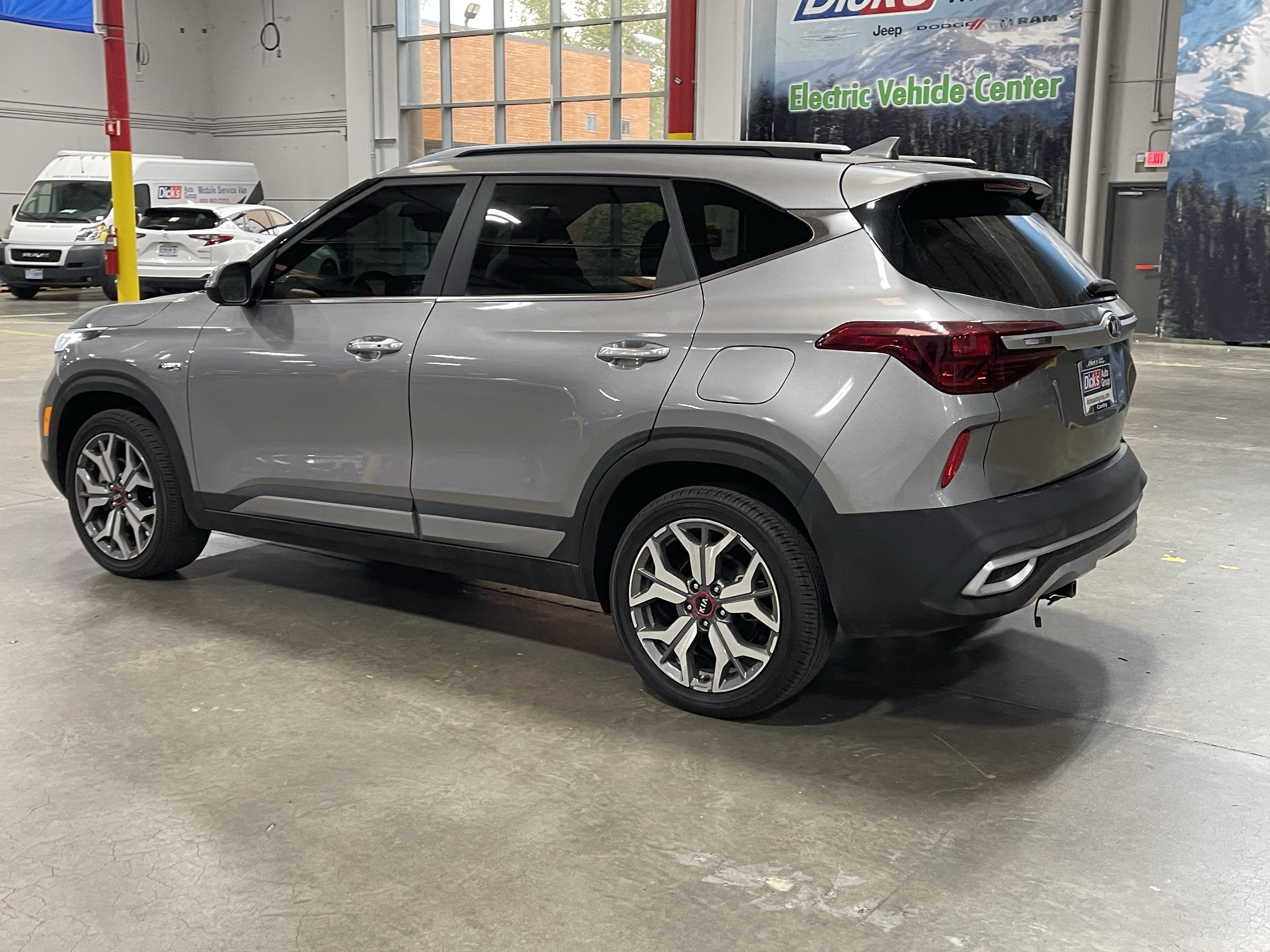 2021 Kia Seltos — rear three-quarter view