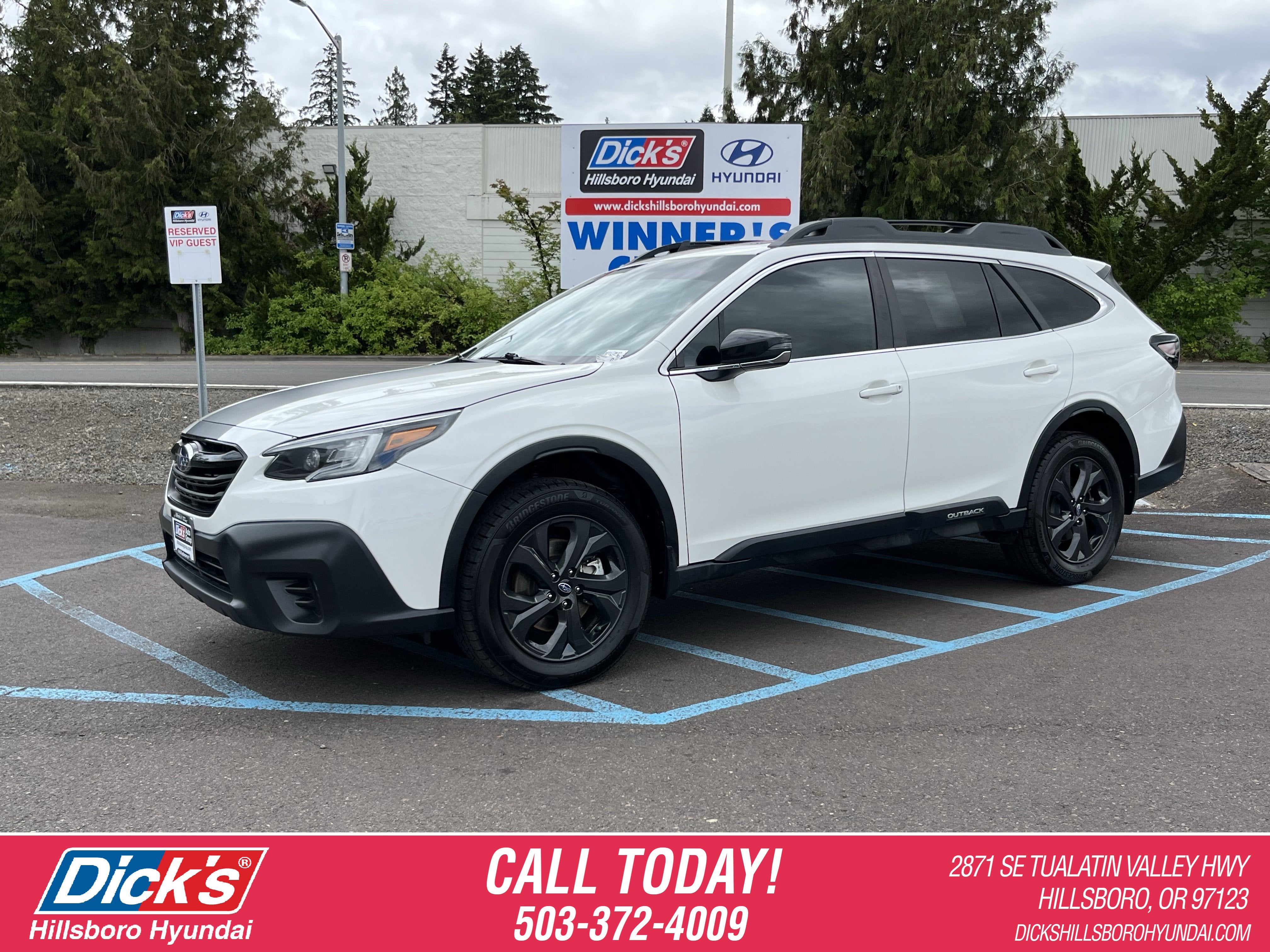 2021 Subaru Outback Onyx Edition XT in Crystal White Pearl — front three-quarter view