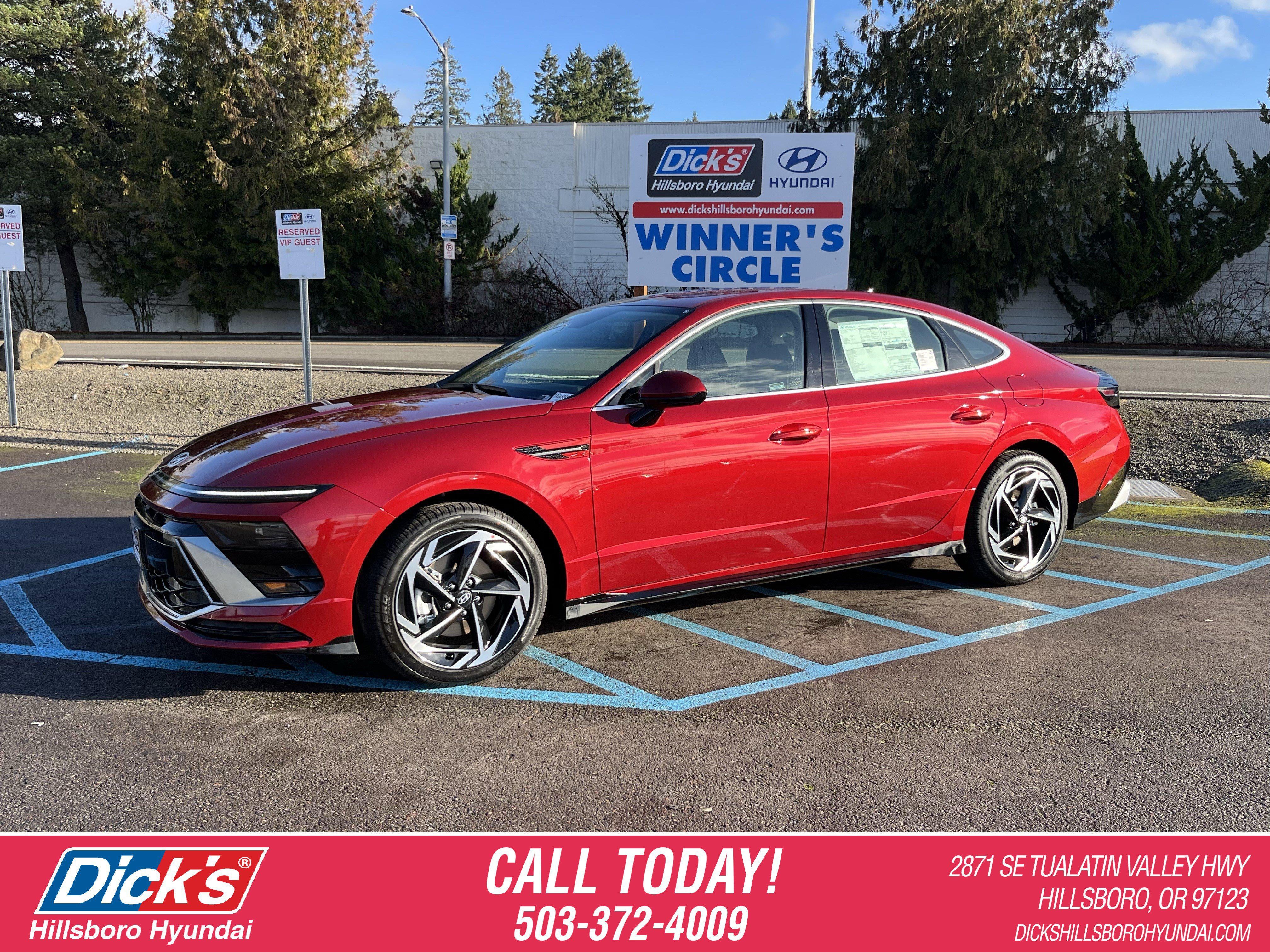 2026 Hyundai SONATA SEL Sport in Ultimate Red — front three-quarter view