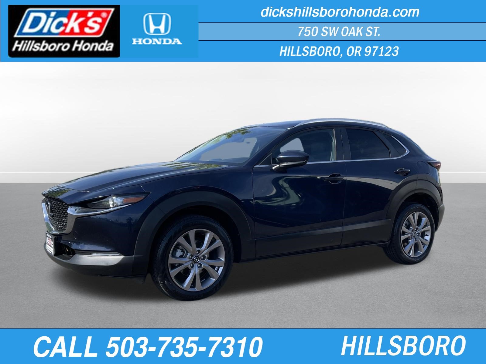 2023 Mazda Mazda CX-30 2.5 S Select Package in Deep Crystal Blue Mica — front three-quarter view