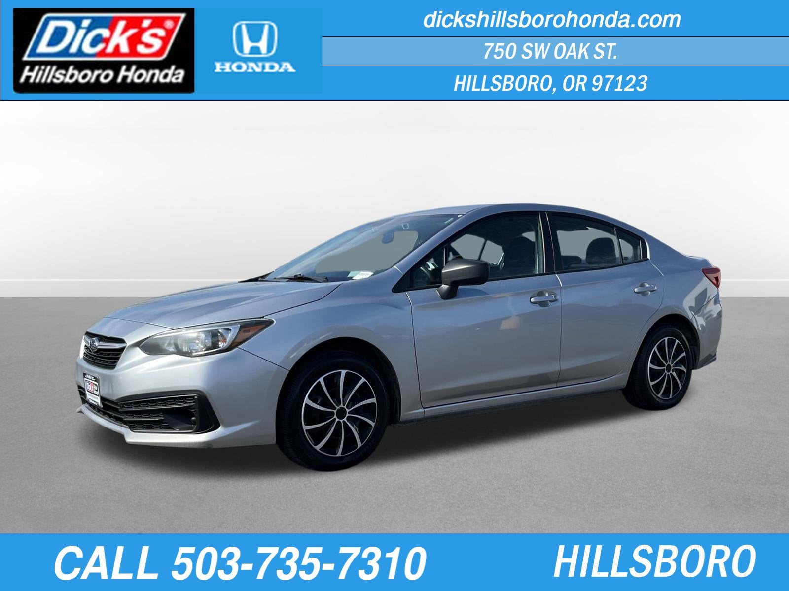 2021 Subaru Impreza Base in Ice Silver Metallic — front three-quarter view