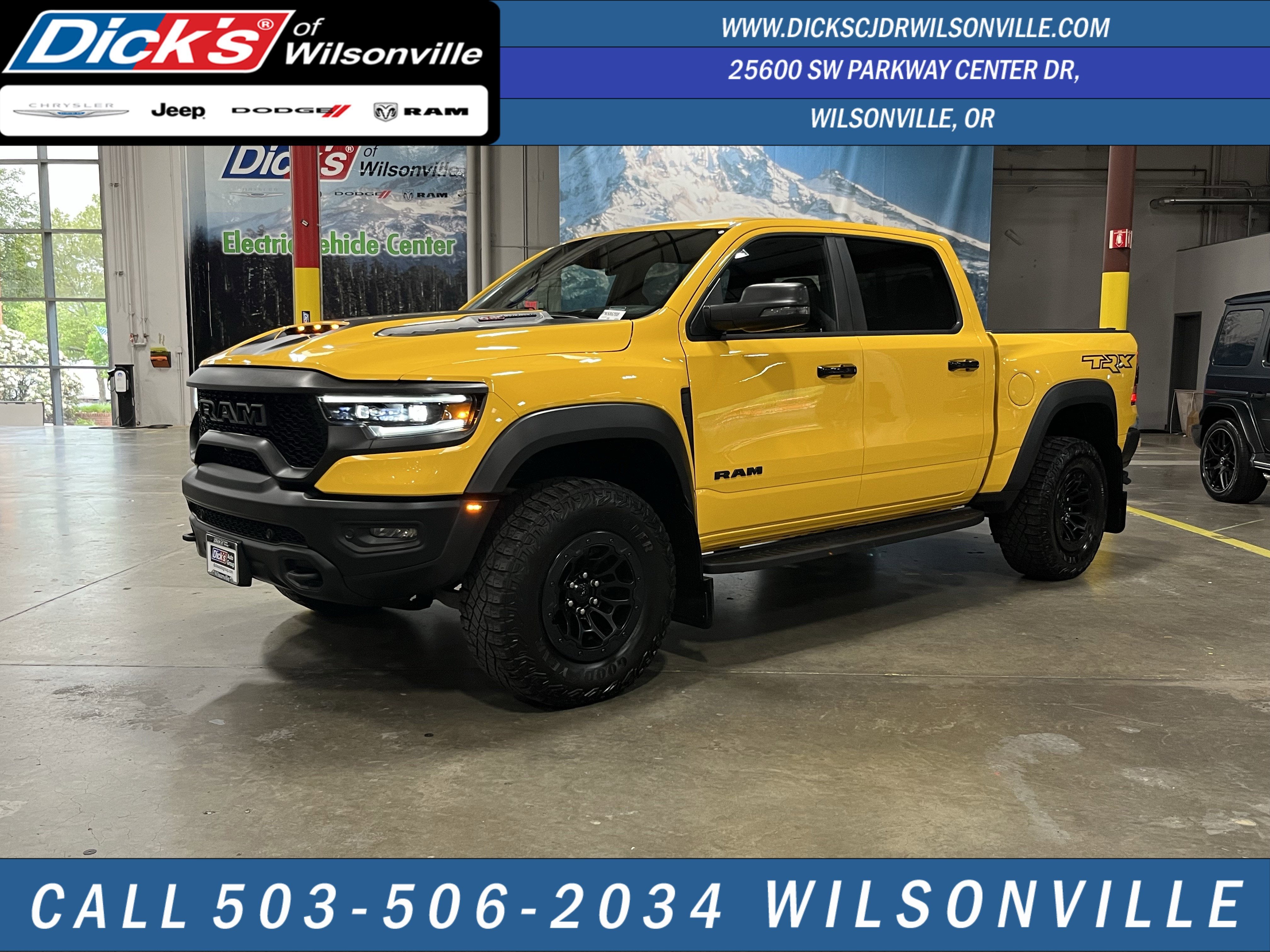 2023 RAM 1500 TRX in Yellow — front three-quarter view