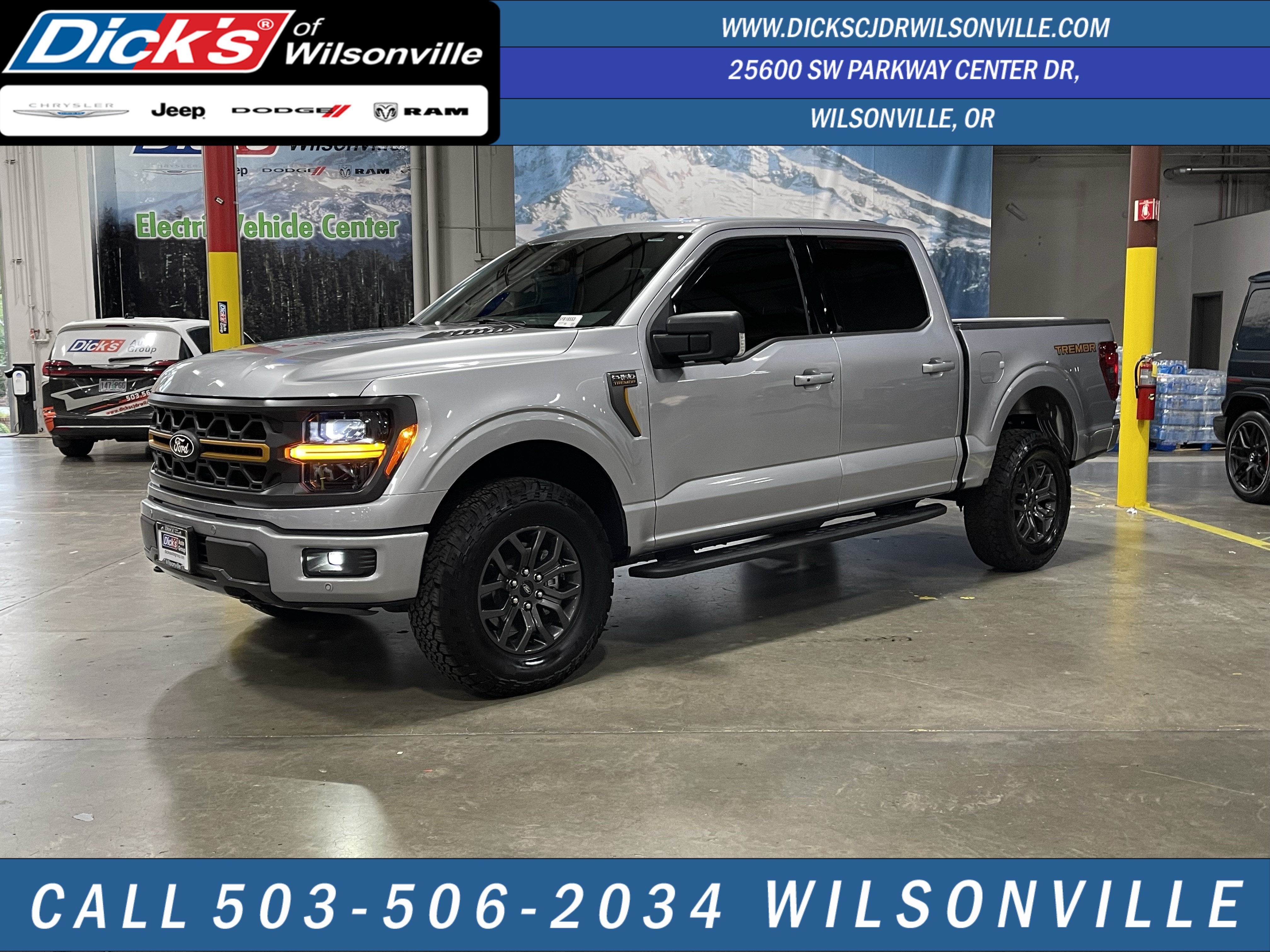 2025 Ford F-150 Tremor in Silver Metallic — front three-quarter view