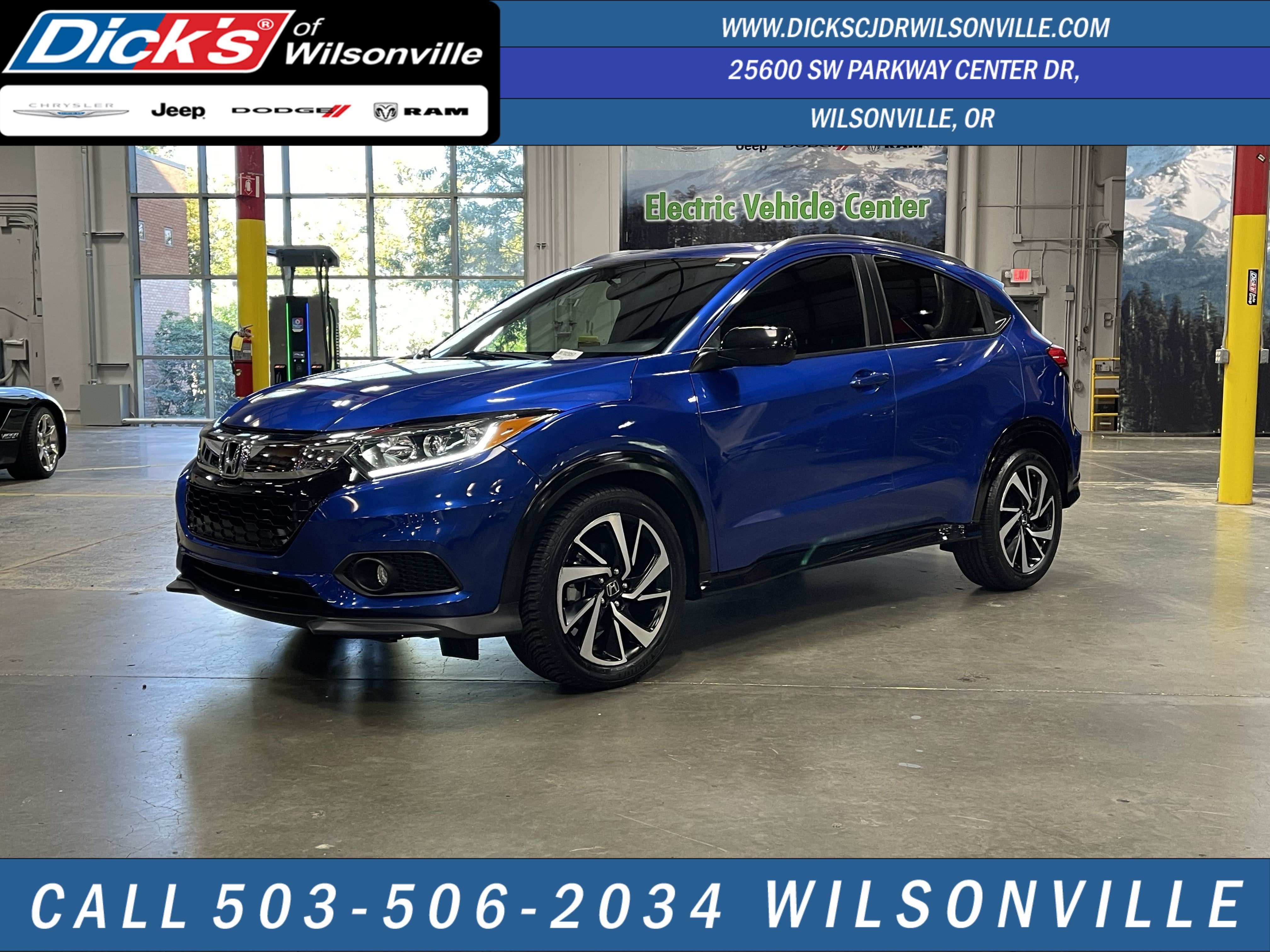 2020 Honda HR-V Sport in Blue — front three-quarter view