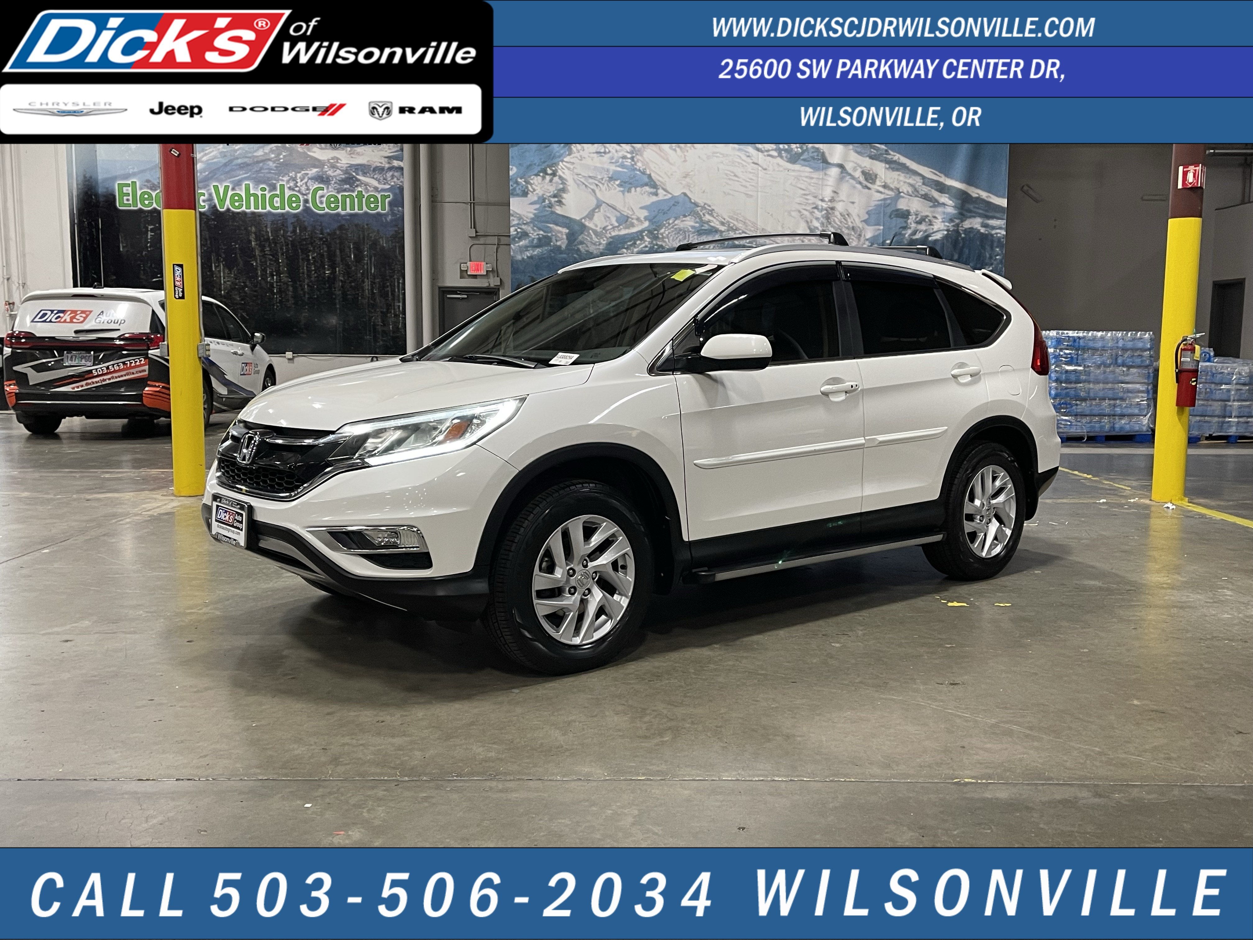 2015 Honda CR-V EX in White — front three-quarter view